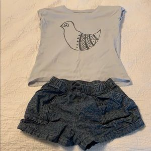 Shorts and Graphic tee matching set